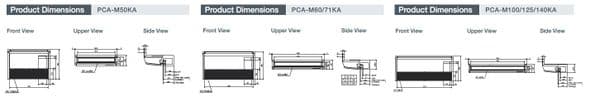 Mitsubishi Electric Air Conditioning PCA-M140KA Ceiling Mounted Inverter Heat Pump 14Kw/48000Btu R32 A++ 240V~50Hz